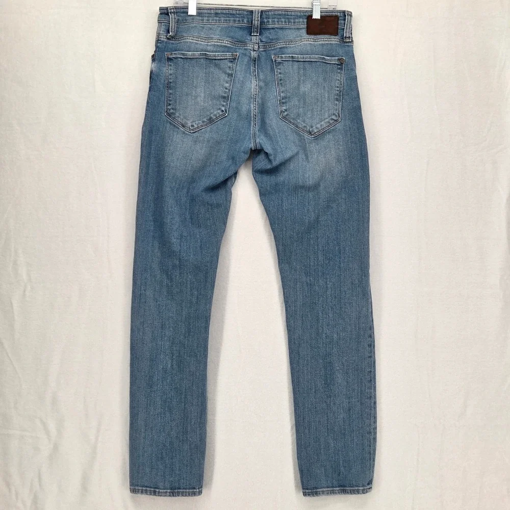Mavi Men 32 x 31 Slim Fit Straight Jeans Light Wash Distressed‎ Blue Denim